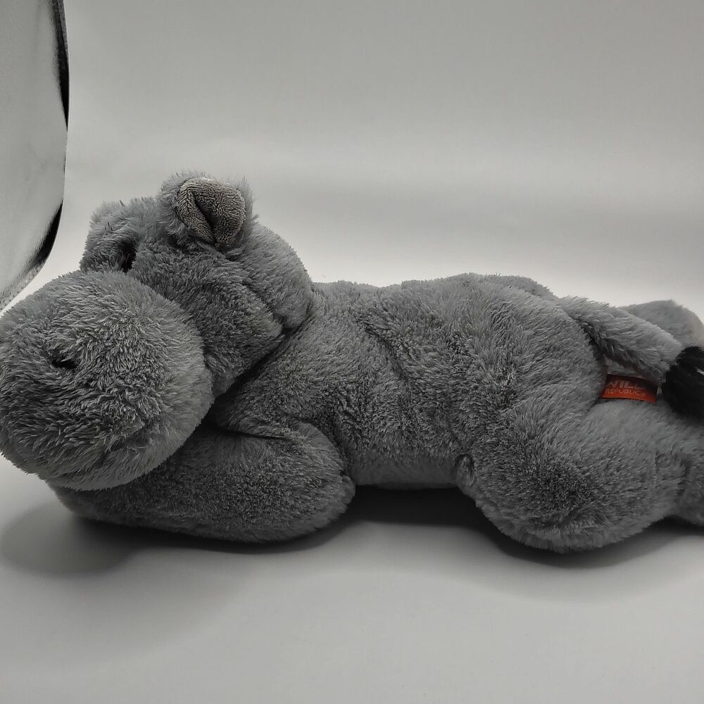 Wild Republic Hippo Plush Gray Hippopotamus Stuffed Animal 100% Recycled Eco